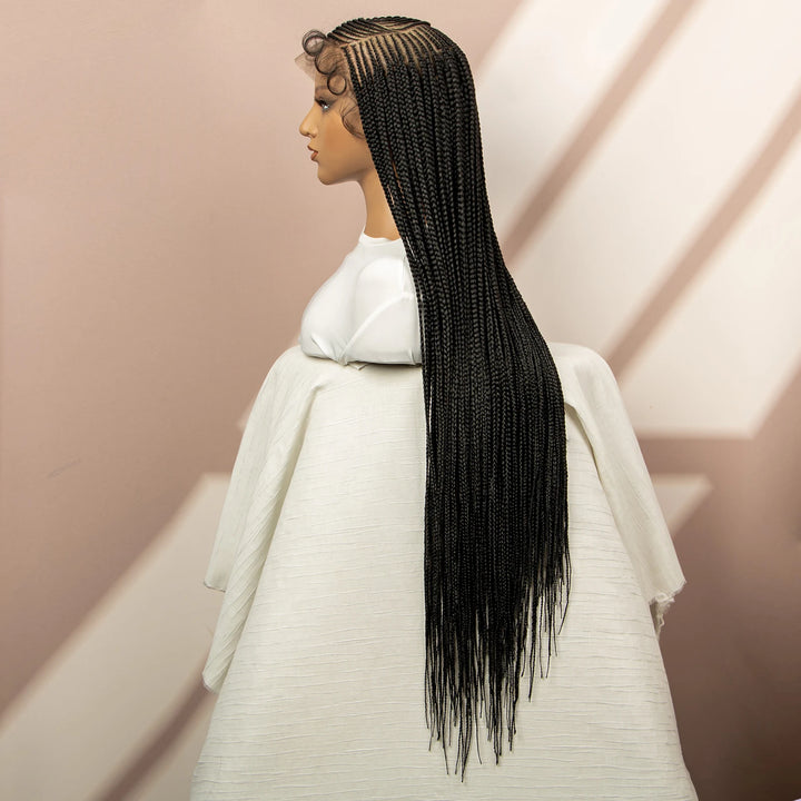 New Arrivals 36'' Cornrow Braided Wigs Knotless Box Braids Wigs with Baby Hair Full Lace 360 Braid Wig for Women Female wig - Vogue Vista UK