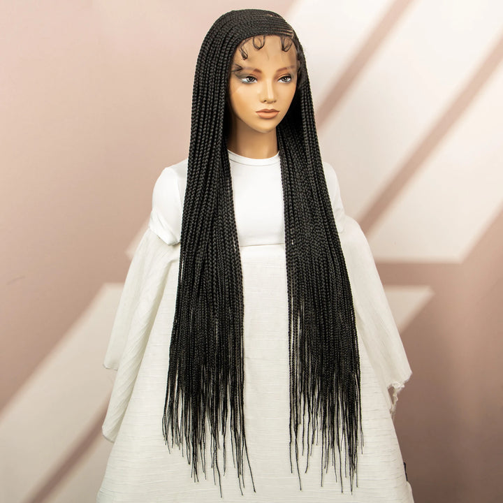 New Arrivals 36'' Cornrow Braided Wigs Knotless Box Braids Wigs with Baby Hair Full Lace 360 Braid Wig for Women Female wig - Vogue Vista UK