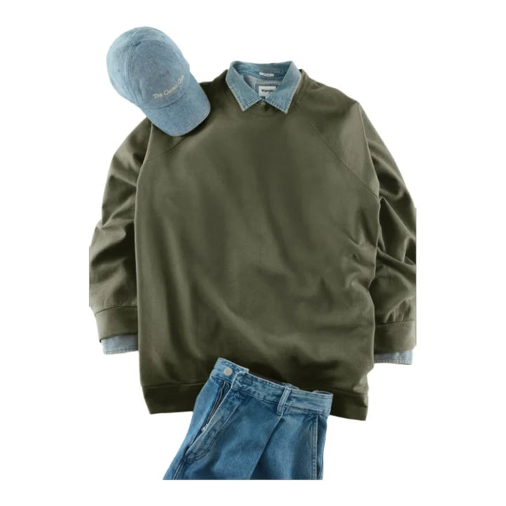 Trendyol TYZA Men's Hoodies & Sweatshirts Knit Casual Loose Crew Neck Raglan Sleeve Plain Hoodies & Sweatshirts - Vogue Vista UK
