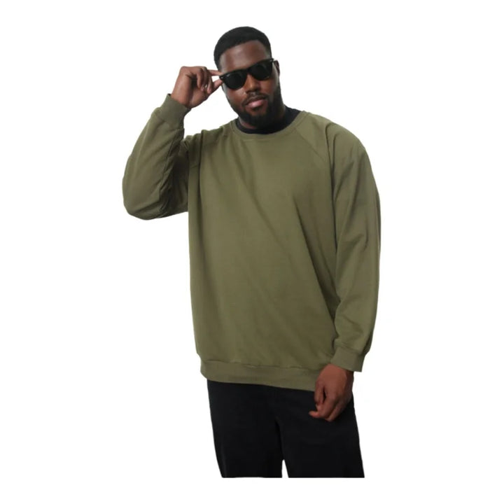 Trendyol TYZA Men's Hoodies & Sweatshirts Knit Casual Loose Crew Neck Raglan Sleeve Plain Hoodies & Sweatshirts - Vogue Vista UK