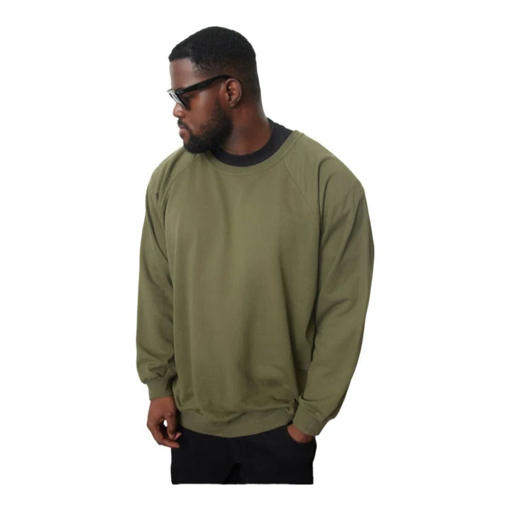 Trendyol TYZA Men's Hoodies & Sweatshirts Knit Casual Loose Crew Neck Raglan Sleeve Plain Hoodies & Sweatshirts - Vogue Vista UK