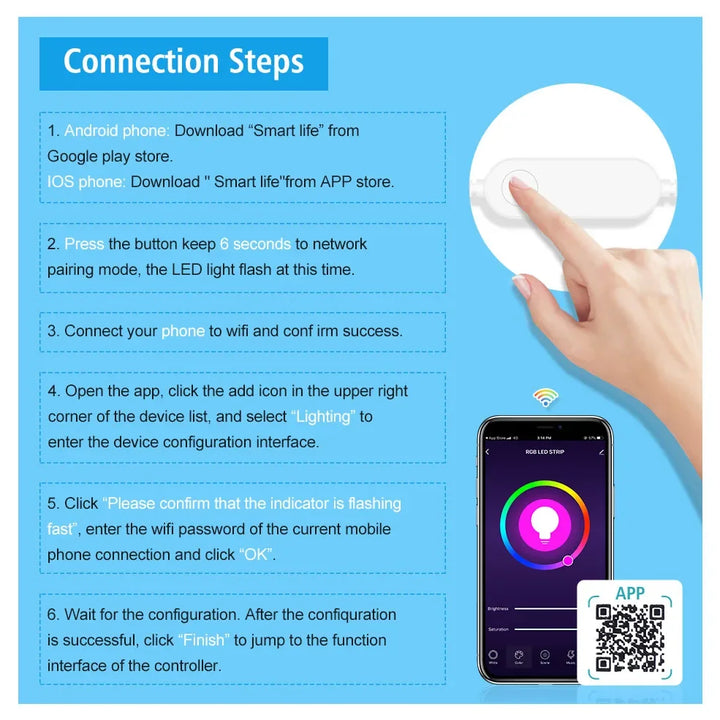 USB TV Led Strip Light RGB Tape Tuya Smart Wifi Flexible Light Lamp Screen TV Backlight Alexa Google Support - 50CM 1M 2M 3M 4M - Vogue Vista UK