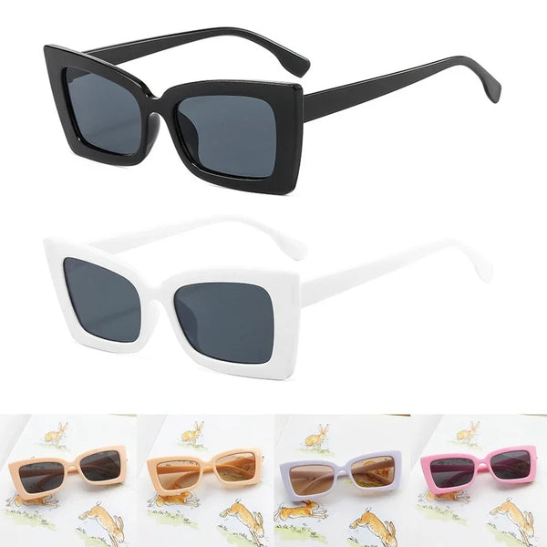 Women Square Sunglasses Vintage Oversized Big Frame Eyewear - Vogue Vista UK