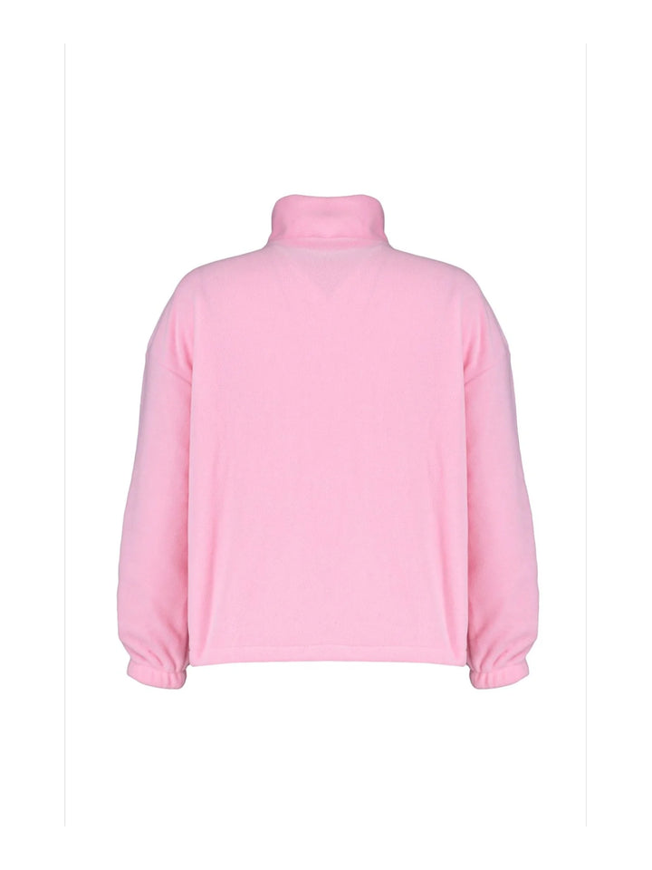 Trendyol TYZA Women's Hoodies & Sweatshirts Off-Shoulder Casual Knit Zipper Collar Plain Regular Fit Hoodies & Sweatshirts - Vogue Vista UK