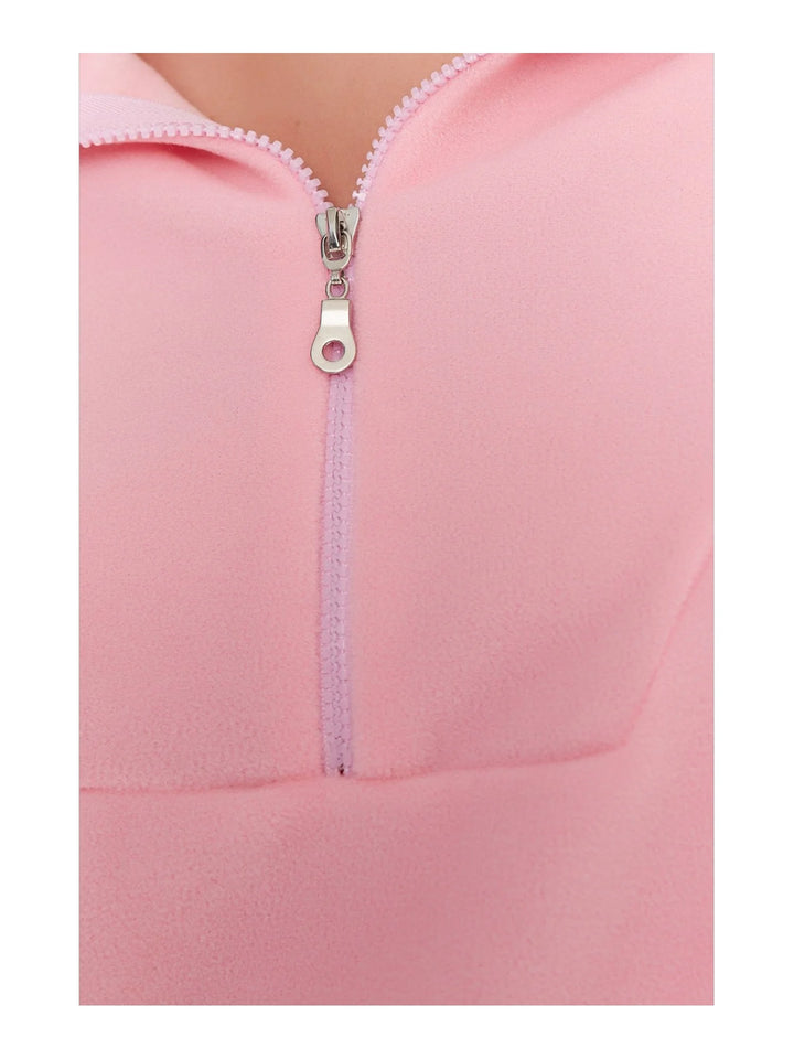 Trendyol TYZA Women's Hoodies & Sweatshirts Off-Shoulder Casual Knit Zipper Collar Plain Regular Fit Hoodies & Sweatshirts - Vogue Vista UK