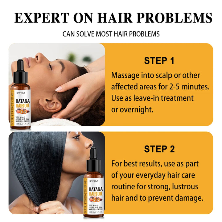 Batana Oil 100% Pure African Hair Growth Oil Batana Hair Growth Mask Butter Anti Hair Loss Break Black Hair Regrowth Treatment - Vogue Vista UK