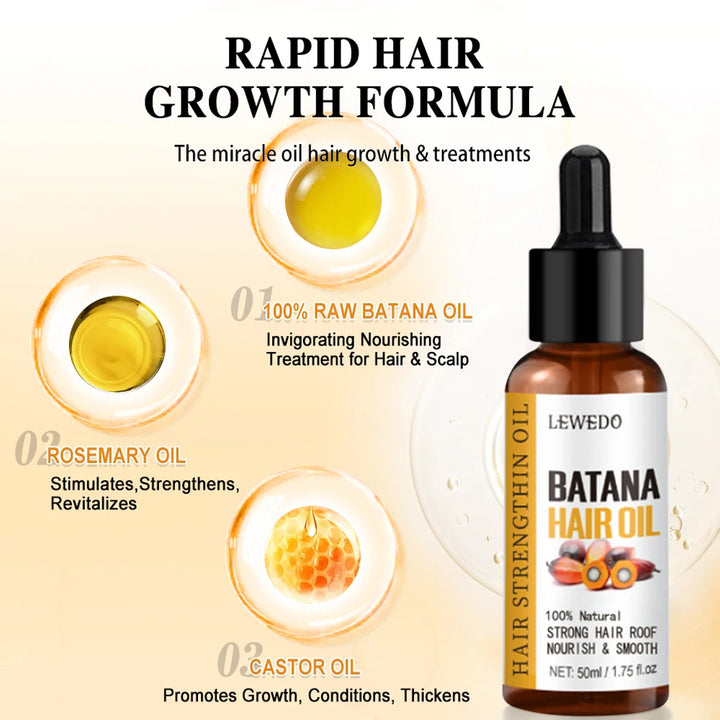 Batana Oil 100% Pure African Hair Growth Oil Batana Hair Growth Mask Butter Anti Hair Loss Break Black Hair Regrowth Treatment - Vogue Vista UK