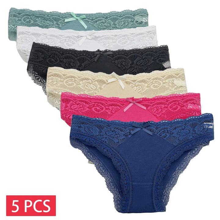 Cotton Briefs Lady 5 PCS/SET Lace Panty Underpants Seamless Panties For Women Lingerie - Vogue Vista UK
