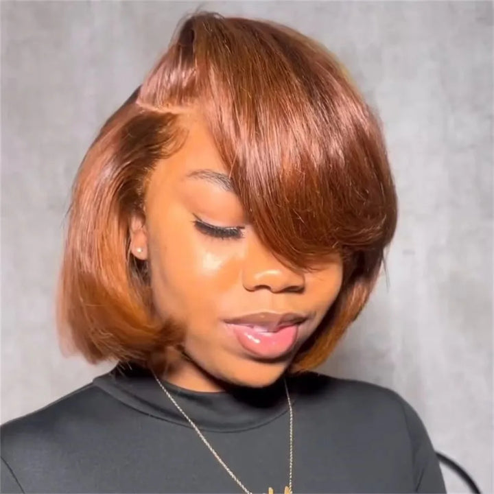 Straight Pixie Cut Wigs Short Bob Human Hair Wigs 13x4 Transparent Lace Front Wigs For Women Highlight Colors - Vogue Vista UK