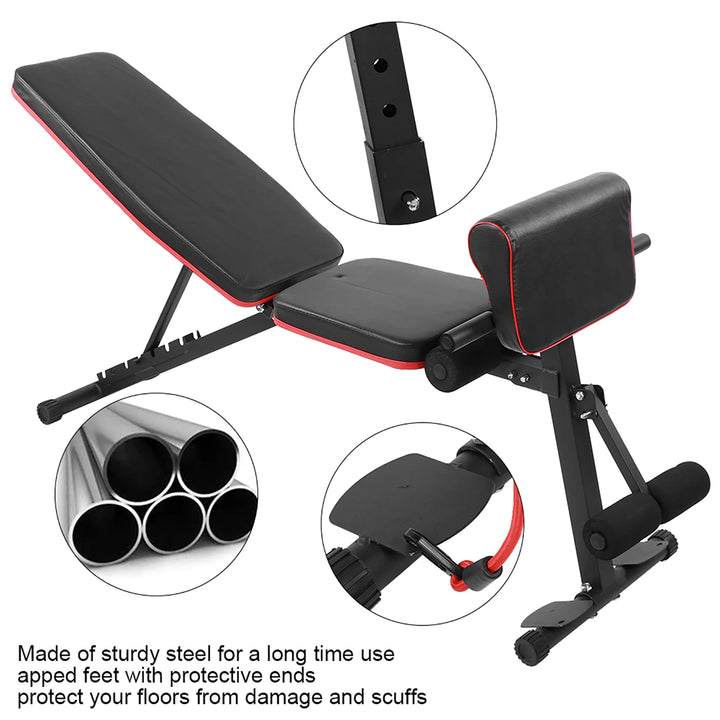 7 LVL Adjustable Weight Abdominal Bench Sit‑up Fitness Dumbbell Bench Waist Bench Foldable Fitness Bench - Vogue Vista UK