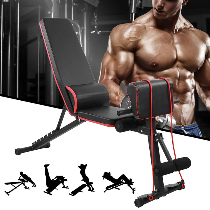 7 LVL Adjustable Weight Abdominal Bench Sit‑up Fitness Dumbbell Bench Waist Bench Foldable Fitness Bench - Vogue Vista UK