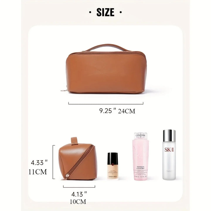 Travel Makeup Bag, Large Capacity Cosmetic Bags for Women, Waterproof Portable Pouch Open Flat Toiletry Bag Make Up Organizer - Vogue Vista UK
