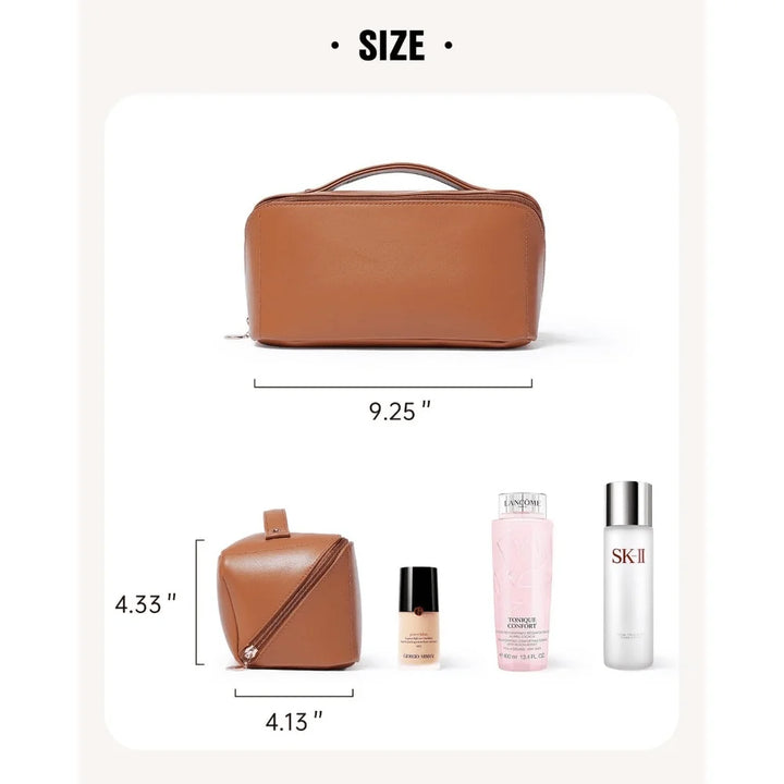Travel Makeup Bag, Large Capacity Cosmetic Bags for Women, Waterproof Portable Pouch Open Flat Toiletry Bag Make Up Organizer - Vogue Vista UK