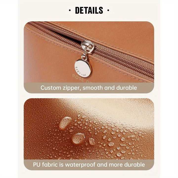 Travel Makeup Bag, Large Capacity Cosmetic Bags for Women, Waterproof Portable Pouch Open Flat Toiletry Bag Make Up Organizer - Vogue Vista UK