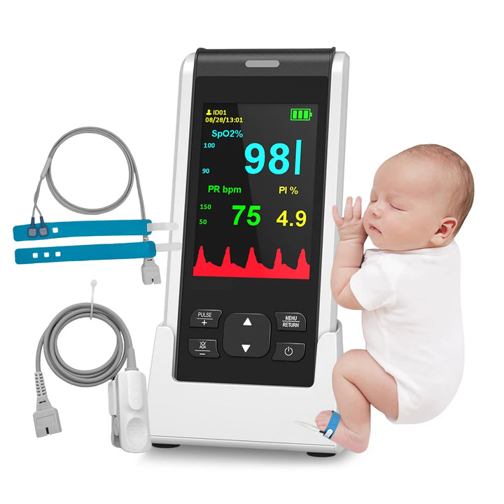 HealthTree Medical Handheld Pulse Oximeter Bluetooth APP Control Oximetry Blood Oxygen Heart Rate Monitor Child Adult Neonatal - Vogue Vista UK
