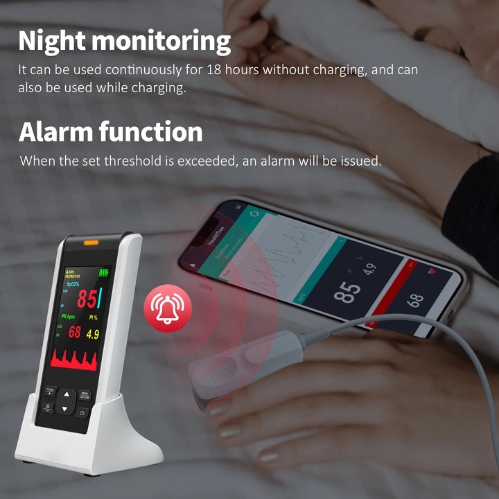 HealthTree Medical Handheld Pulse Oximeter Bluetooth APP Control Oximetry Blood Oxygen Heart Rate Monitor Child Adult Neonatal - Vogue Vista UK