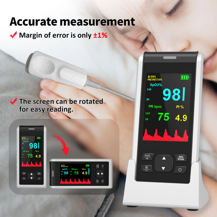 HealthTree Medical Handheld Pulse Oximeter Bluetooth APP Control Oximetry Blood Oxygen Heart Rate Monitor Child Adult Neonatal - Vogue Vista UK