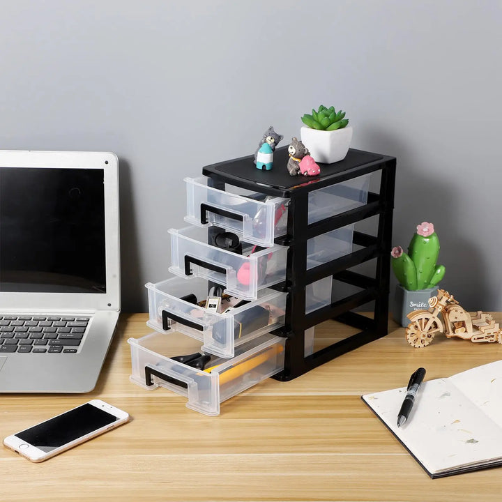 4 layers Desktop Drawer Storage Cabinet Office Stationery Makeup Storage Box Items Sorting Box Organizer - Vogue Vista UK