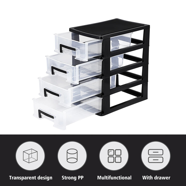4 layers Desktop Drawer Storage Cabinet Office Stationery Makeup Storage Box Items Sorting Box Organizer - Vogue Vista UK