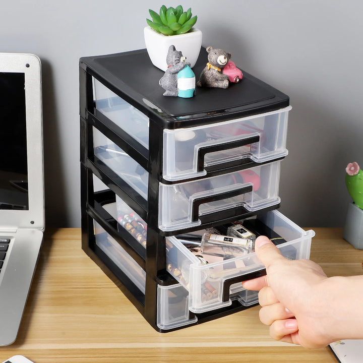4 layers Desktop Drawer Storage Cabinet Office Stationery Makeup Storage Box Items Sorting Box Organizer - Vogue Vista UK