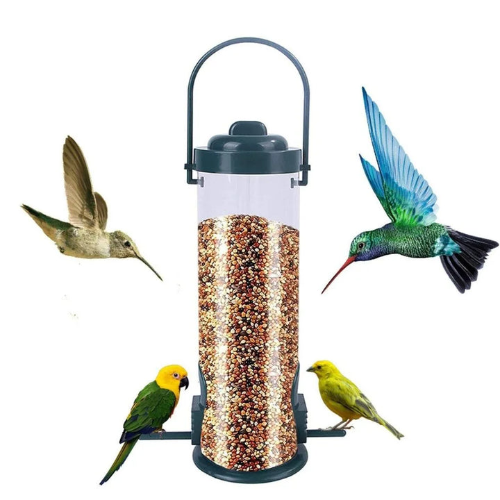 Multiple Holes Bird Feeder Automatic Foot Feeding Tool Pet Bird Feeder Outdoor Hanging Pet Food Dispenser for Flying Animals - Vogue Vista UK