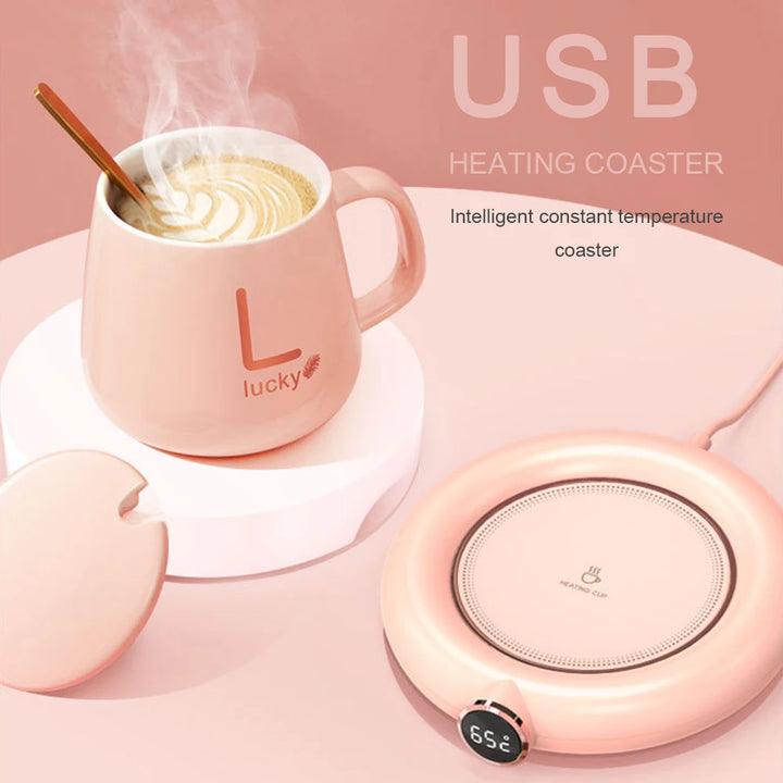 3 Levels Usb Cup Heater Home Office Milk Tea Coffee Mug Cup Warmer Drink Water Heating Pad Mug Heater Constant Heater Coaster - Vogue Vista UK
