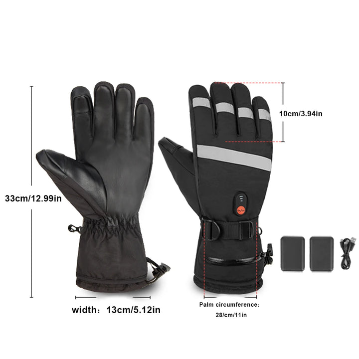 Motorcycle Winter Moto Heated Gloves Electric Heated Gloves Warm Waterproof Rechargeable Heating Thermal Gloves For Snowmobile - Vogue Vista UK