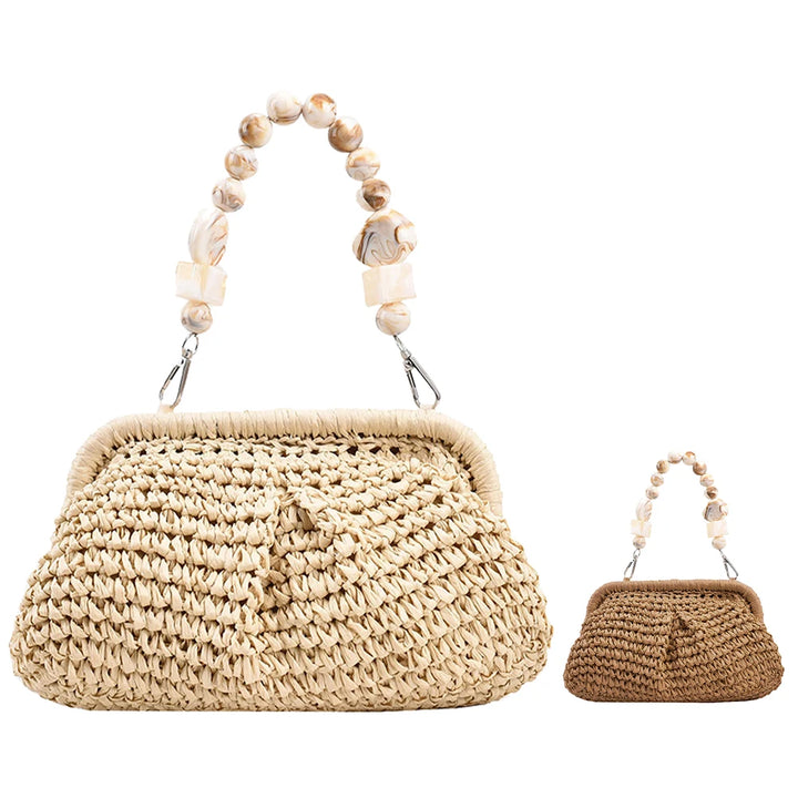 Woven Shoulder Bag Multifunctional Women Composite Shoulder Bag High-Capacity Styling Decoration Holiday Gifts for Shopping Trip - Vogue Vista UK