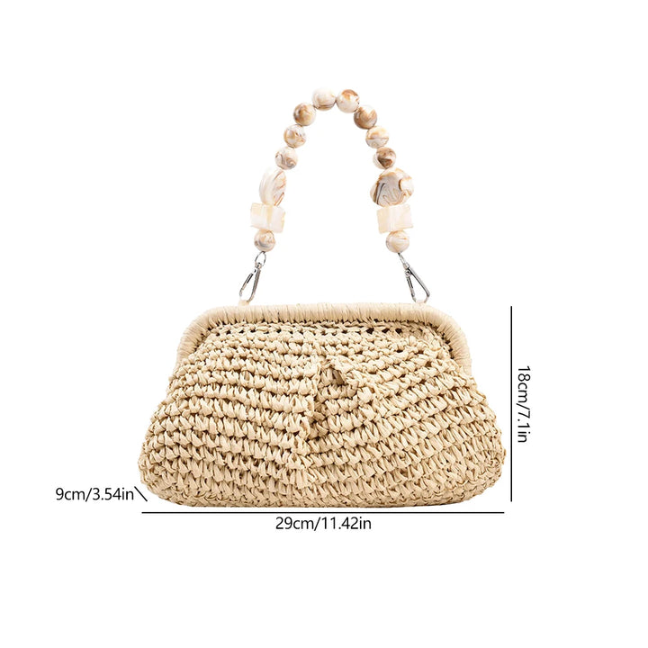 Woven Shoulder Bag Multifunctional Women Composite Shoulder Bag High-Capacity Styling Decoration Holiday Gifts for Shopping Trip - Vogue Vista UK