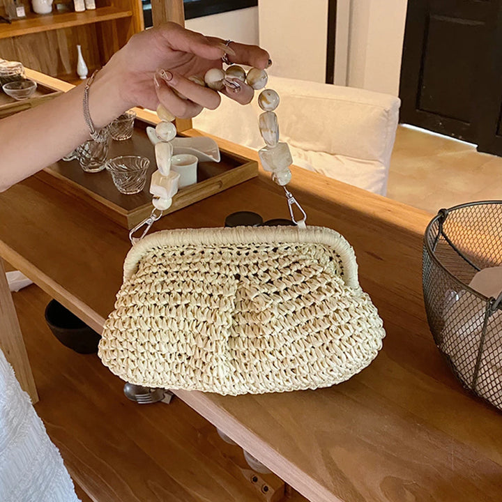Woven Shoulder Bag Multifunctional Women Composite Shoulder Bag High-Capacity Styling Decoration Holiday Gifts for Shopping Trip - Vogue Vista UK