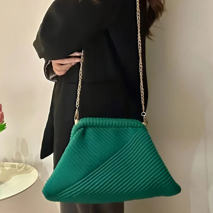 Women Evening Clutch Bag Corduroy Evening Purse Large Capacity Soft Clutch Handbag Stylish Crossbody Bag Simple Satchel Bag - Vogue Vista UK