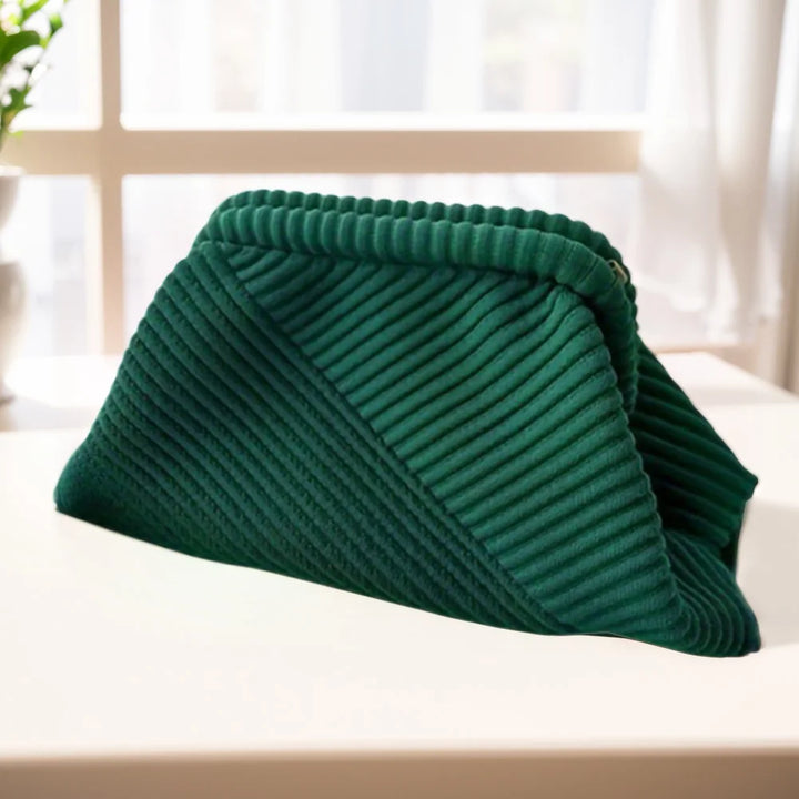 Women Evening Clutch Bag Corduroy Evening Purse Large Capacity Soft Clutch Handbag Stylish Crossbody Bag Simple Satchel Bag - Vogue Vista UK