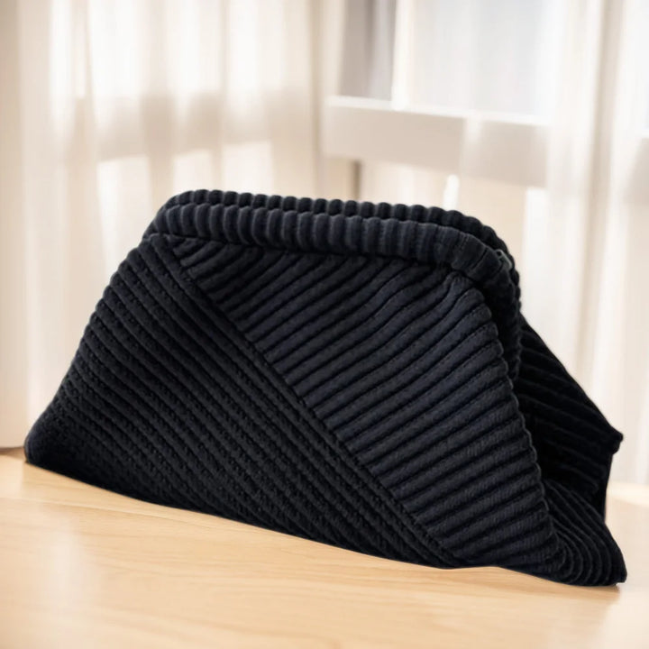 Women Evening Clutch Bag Corduroy Evening Purse Large Capacity Soft Clutch Handbag Stylish Crossbody Bag Simple Satchel Bag - Vogue Vista UK
