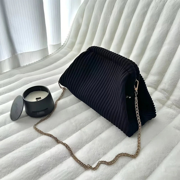 Women Evening Clutch Bag Corduroy Evening Purse Large Capacity Soft Clutch Handbag Stylish Crossbody Bag Simple Satchel Bag - Vogue Vista UK