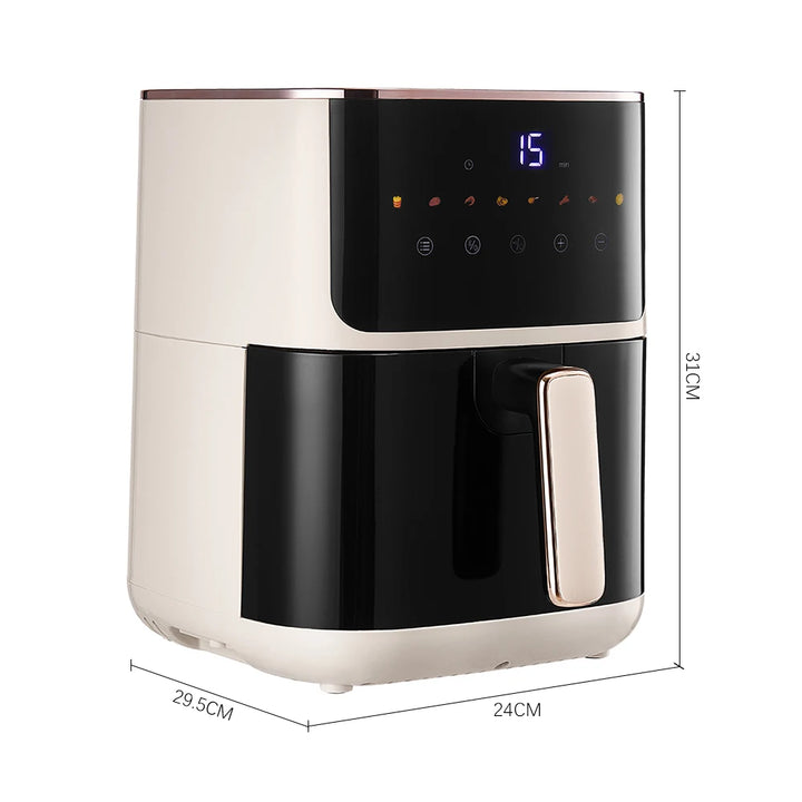 KOMORE 4.7L Air Fryer with Smart Touch Display 60 Minutes Timer & 80°C-200°C Adjustable Temperature& 8 Preset Cooking Modes - Vogue Vista UK