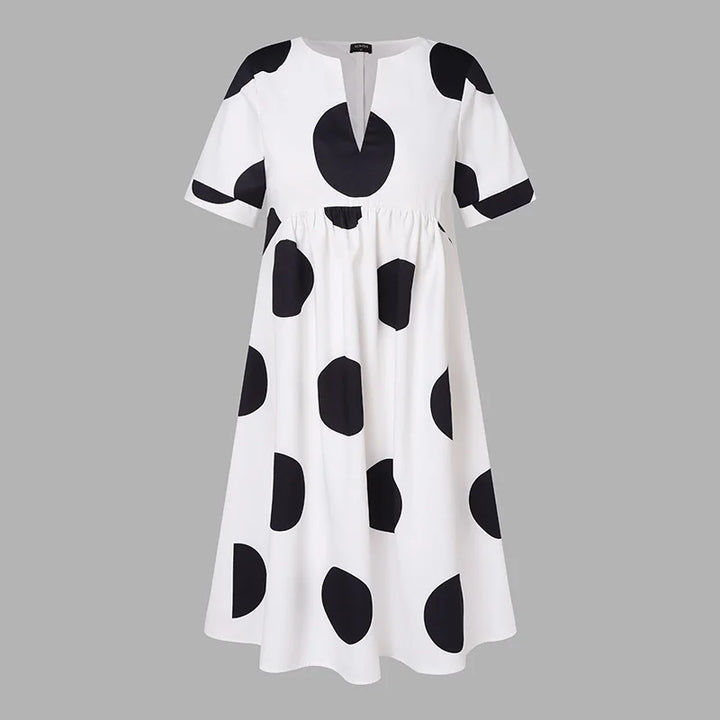 VONDA Plus Size 5XL Women Dress 2025 Summer Bohemian Polka Dot Maxi Long Dress V Neck Party Sundress Vestido Beach Robe Elegant - Vogue Vista UK