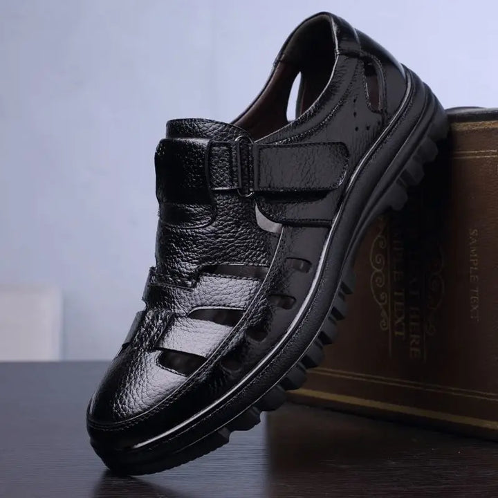 Luxury Men's Sandals Summer New Hollow Out Leather Shoes for Men Breathable Casual Shoes Fashion High Quality Men Sandalias 2024 - Vogue Vista UK