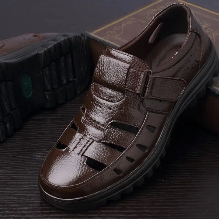 Luxury Men's Sandals Summer New Hollow Out Leather Shoes for Men Breathable Casual Shoes Fashion High Quality Men Sandalias 2024 - Vogue Vista UK