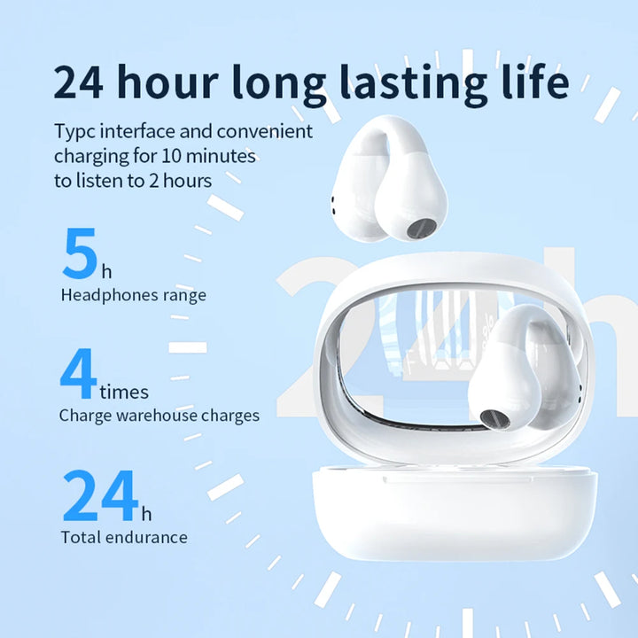 Wireless Headphones Sports Headset Handfree Comfortable Digital Display Bluetooth-Compatible 5.3 Wireless Earbuds - Vogue Vista UK
