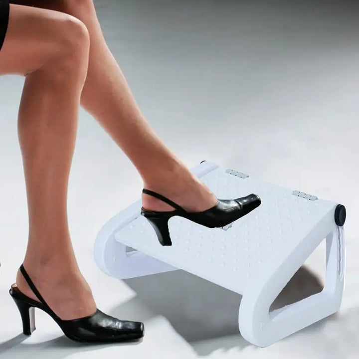 Under Desk Footrest 6 Heights Adjustable Foot Stool With Roller Massage Comfortable Foot Stool Home Footrest For Under Desk - Vogue Vista UK
