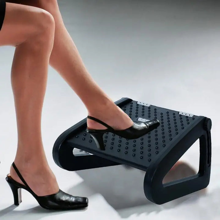Under Desk Footrest 6 Heights Adjustable Foot Stool With Roller Massage Comfortable Foot Stool Home Footrest For Under Desk - Vogue Vista UK