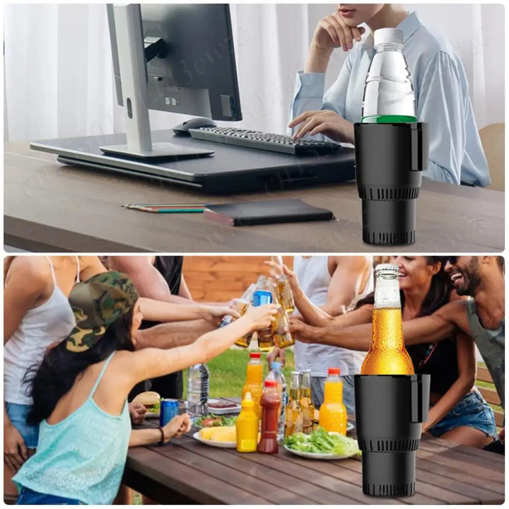 2 In 1 Car Heating Cooling Cup Keep Beverage Cool Warm Car Cup Warmer Cooler Smart Car Cup Mug Holder for Outdoor Travelling - Vogue Vista UK