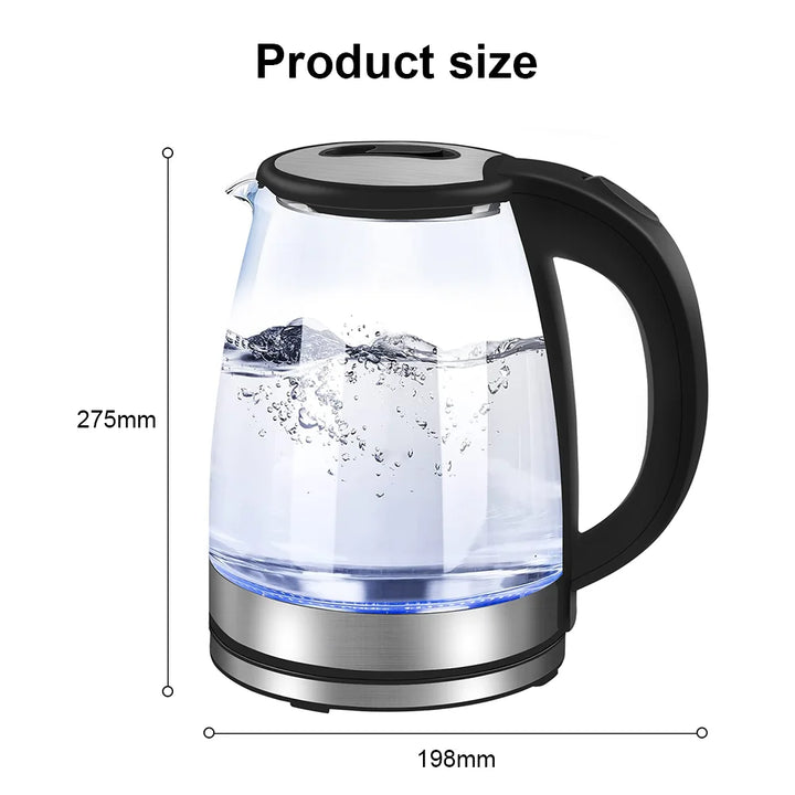 220V 1.8L Electric Kettle Glass Tea Kettle 1500-1800W Water Boiler Home Kitchen water heater,Dry Boiling Protection - Vogue Vista UK