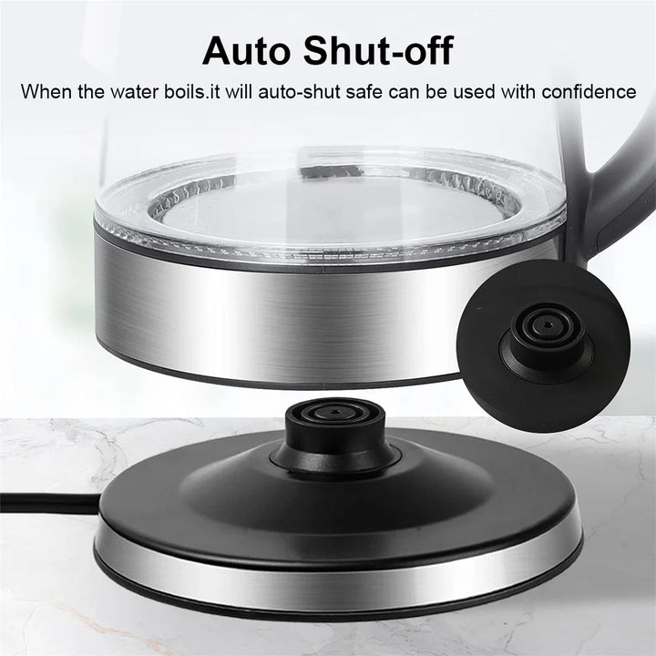 220V 1.8L Electric Kettle Glass Tea Kettle 1500-1800W Water Boiler Home Kitchen water heater,Dry Boiling Protection - Vogue Vista UK