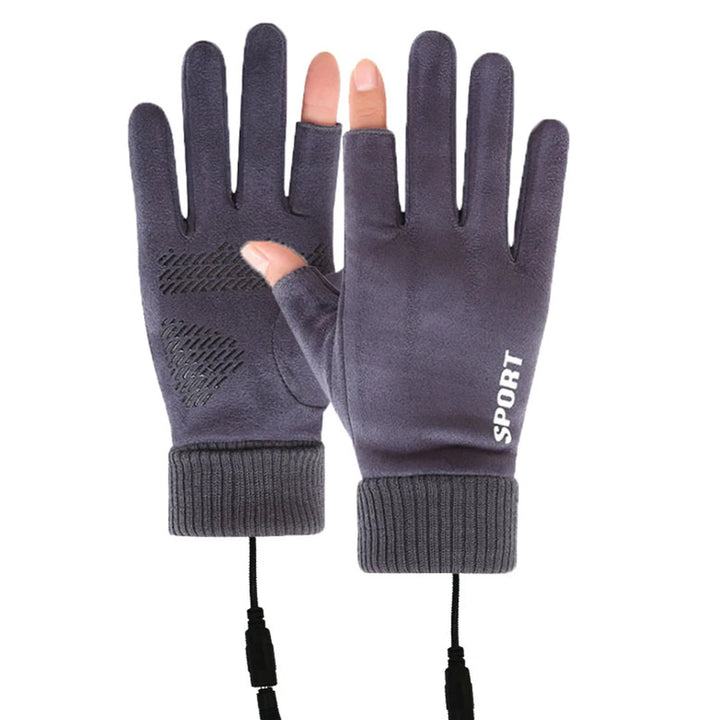 Touch Screen Gloves Non-Slip USB Rechargeable Windproof Warmer 2 Finger Heated Gloves Heated Motorcycle Gloves for Women Men - Vogue Vista UK