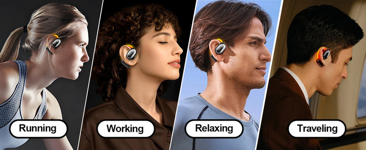 Wireless earphones Bluetooth 5.4 Open-Ear Earbuds Sports Earphone With Mic Touch Control X4 Waterproof DNC Noise Cancelling - Vogue Vista UK