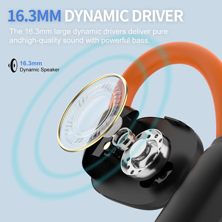 Wireless earphones Bluetooth 5.4 Open-Ear Earbuds Sports Earphone With Mic Touch Control X4 Waterproof DNC Noise Cancelling - Vogue Vista UK