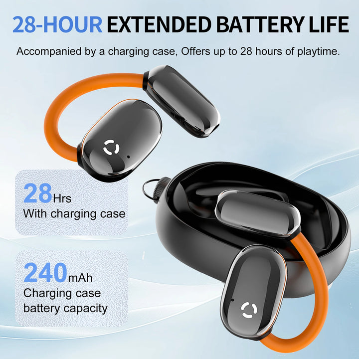 Wireless earphones Bluetooth 5.4 Open-Ear Earbuds Sports Earphone With Mic Touch Control X4 Waterproof DNC Noise Cancelling - Vogue Vista UK