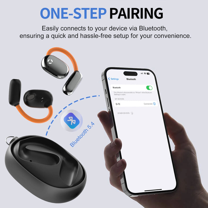 Wireless earphones Bluetooth 5.4 Open-Ear Earbuds Sports Earphone With Mic Touch Control X4 Waterproof DNC Noise Cancelling - Vogue Vista UK