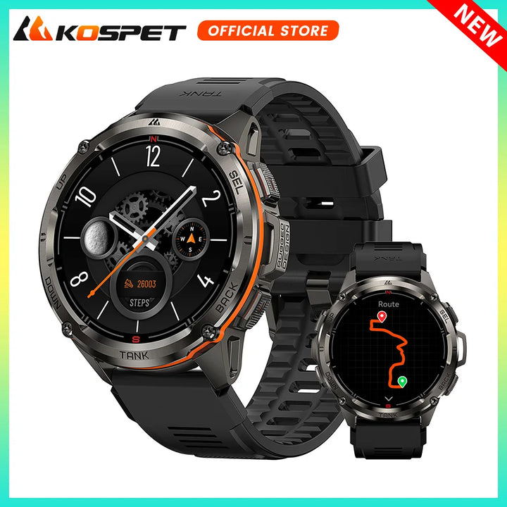2024 NEW KOSPET TANK T3 Ultra GPS Smart Watches For Men Smartwatch Women Waterproof Electronic Fitness Digital Bluetooth Watches - Vogue Vista UK